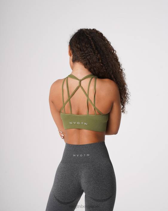0LFV243 vert kaki aptitude NVGTN femmes soutien-gorge côtelé sans couture galaxie
