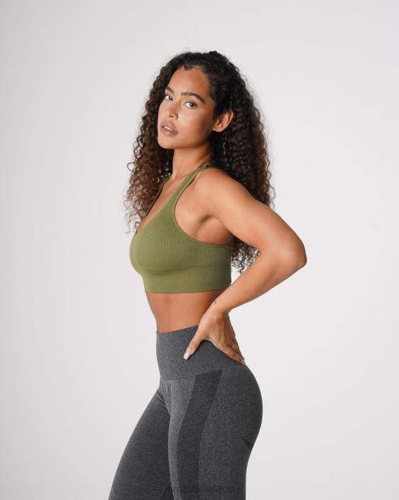 0LFV243 vert kaki aptitude NVGTN femmes soutien-gorge côtelé sans couture galaxie