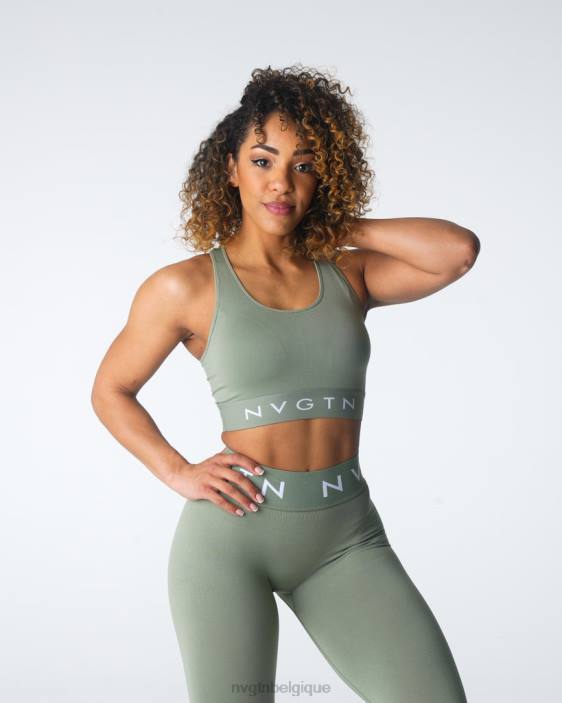 0LFV31 vert sauge aptitude NVGTN femmes soutien-gorge de sport sans couture Legacy