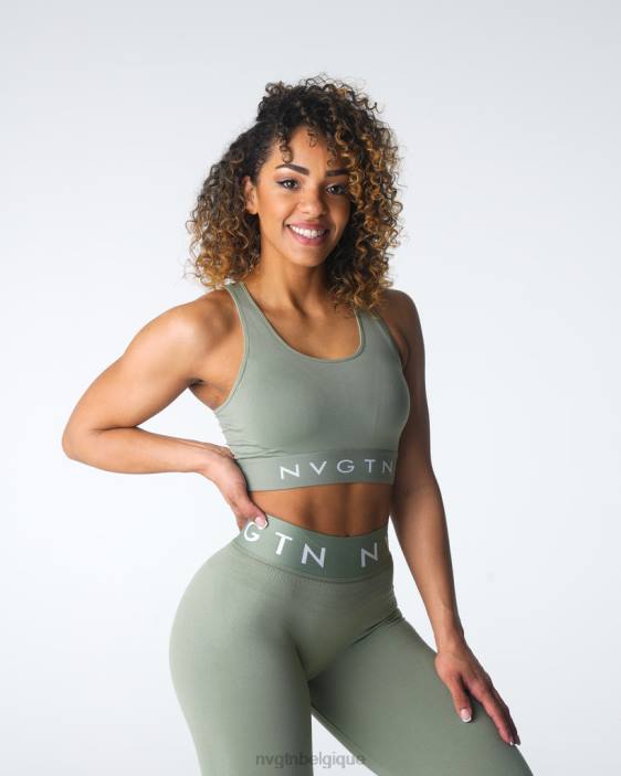 0LFV31 vert sauge aptitude NVGTN femmes soutien-gorge de sport sans couture Legacy