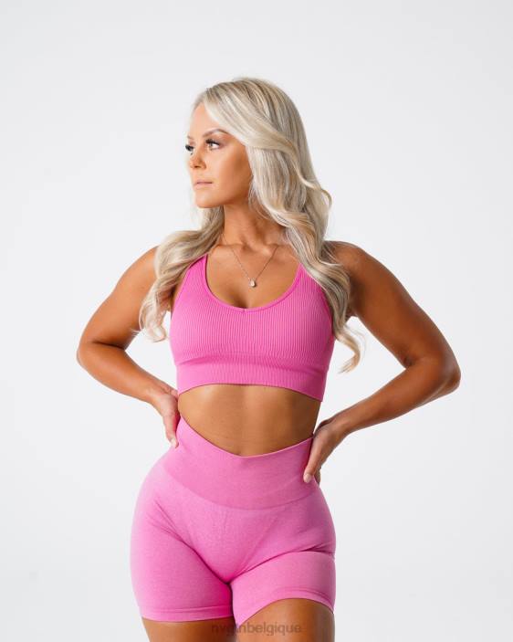 0LFV62 bubble gum rose aptitude NVGTN femmes soutien-gorge côtelé sans couture galaxie