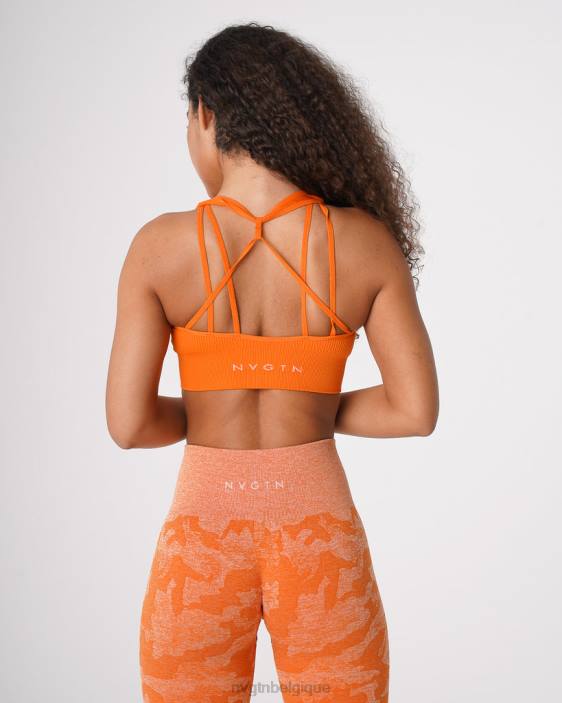 0LFV66 orange brûlée aptitude NVGTN femmes soutien-gorge côtelé sans couture galaxie