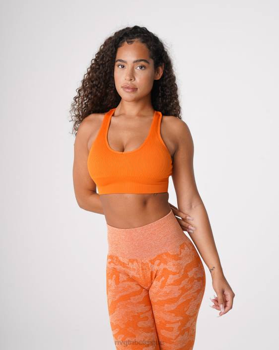 0LFV66 orange brûlée aptitude NVGTN femmes soutien-gorge côtelé sans couture galaxie