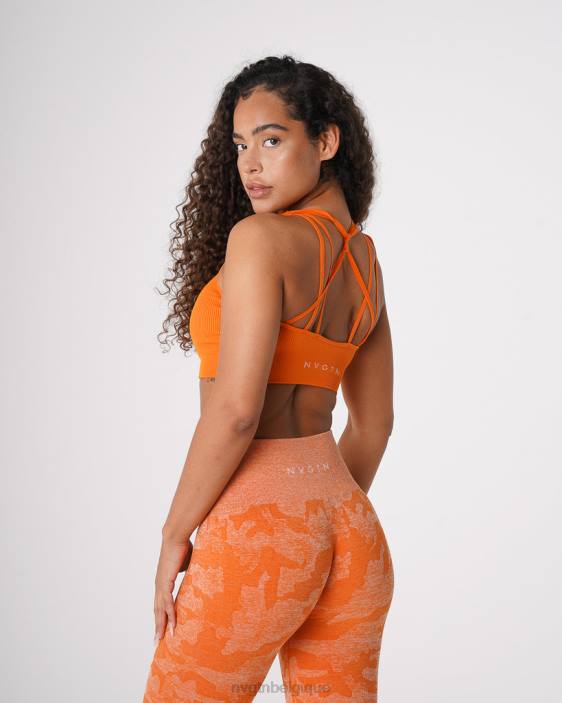 0LFV66 orange brûlée aptitude NVGTN femmes soutien-gorge côtelé sans couture galaxie