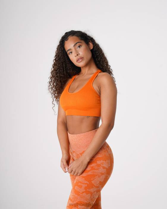0LFV66 orange brûlée aptitude NVGTN femmes soutien-gorge côtelé sans couture galaxie