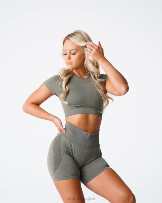 0LFV73 vert kaki aptitude NVGTN femmes haut de soutien-gorge sans couture vortex