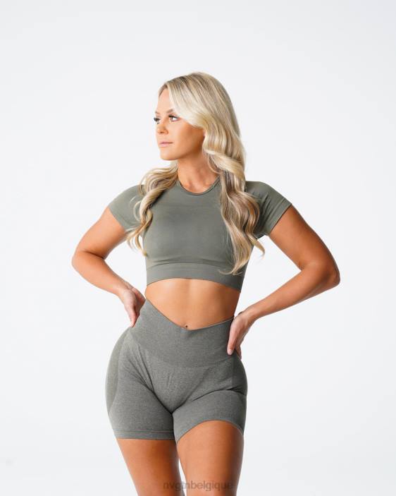 0LFV73 vert kaki aptitude NVGTN femmes haut de soutien-gorge sans couture vortex