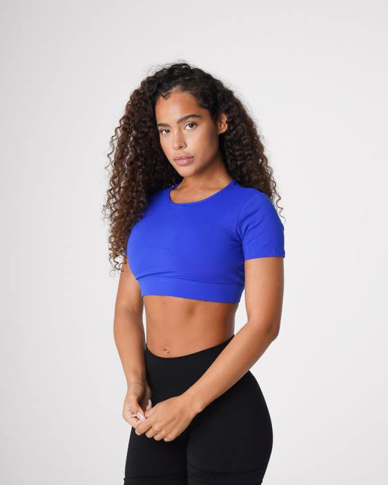 0LFV223 bleu saphir aptitude NVGTN femmes t-shirt dos ouvert
