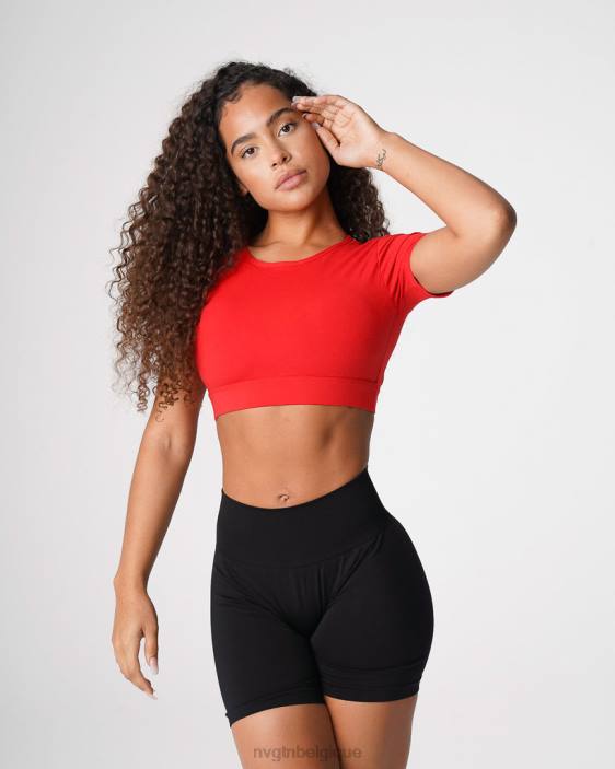 0LFV224 écarlate aptitude NVGTN femmes t-shirt dos ouvert