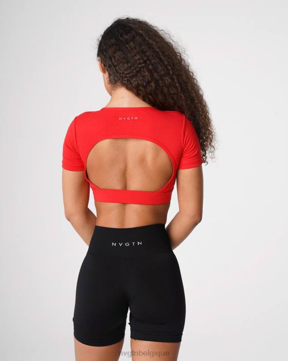 0LFV224 écarlate aptitude NVGTN femmes t-shirt dos ouvert