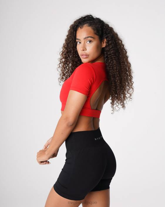 0LFV224 écarlate aptitude NVGTN femmes t-shirt dos ouvert