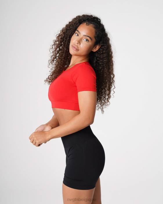 0LFV224 écarlate aptitude NVGTN femmes t-shirt dos ouvert
