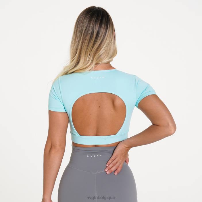 0LFV236 aqua aptitude NVGTN femmes t-shirt dos ouvert