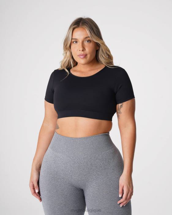 0LFV77 noir aptitude NVGTN femmes t-shirt dos ouvert