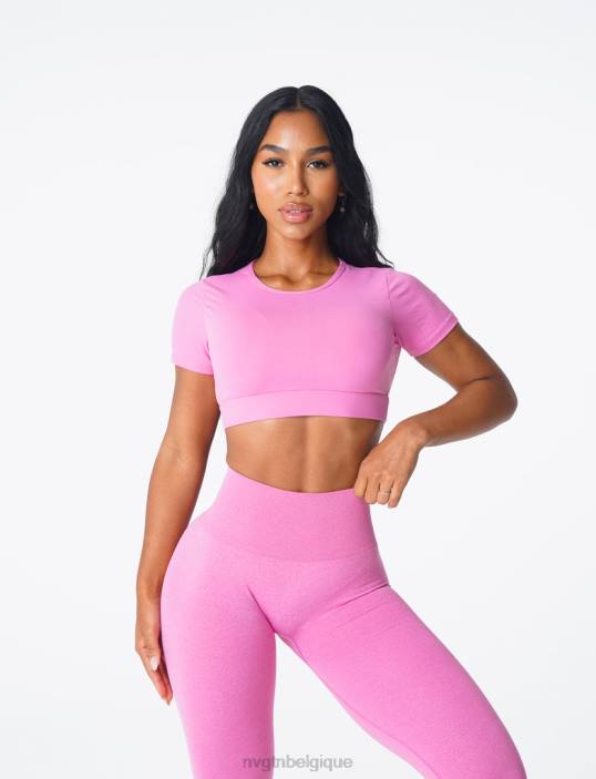 0LFV79 bubble gum rose aptitude NVGTN femmes t-shirt dos ouvert