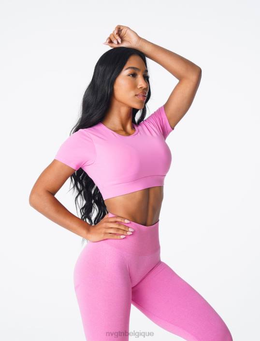 0LFV79 bubble gum rose aptitude NVGTN femmes t-shirt dos ouvert