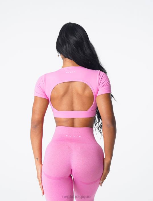 0LFV79 bubble gum rose aptitude NVGTN femmes t-shirt dos ouvert