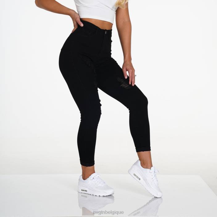 0LFV745 noir mode de vie NVGTN femmes jean déchiré navishape
