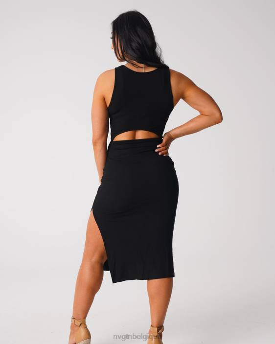 0LFV718 noir mode de vie NVGTN femmes robe longue perdue au paradis