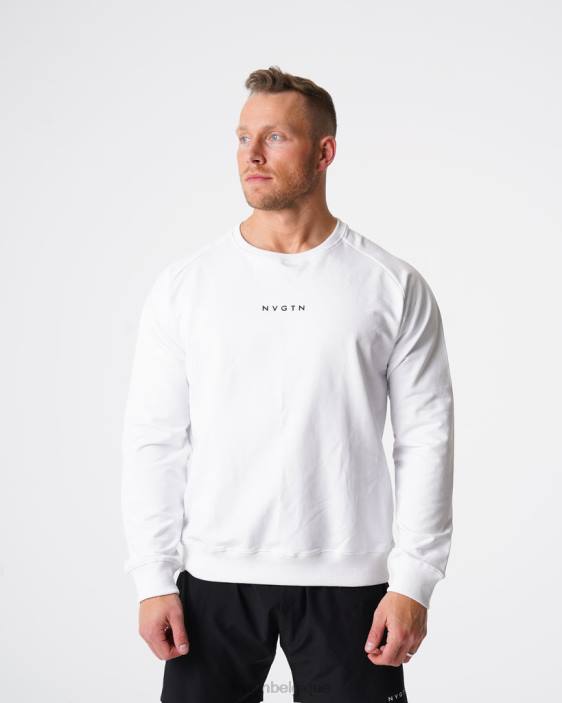 0LFV791 blanc hauts NVGTN Hommes sweat-shirt à col rond