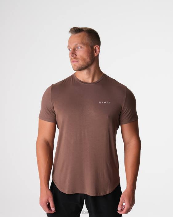 0LFV762 moka hauts NVGTN Hommes t-shirt ajusté technique