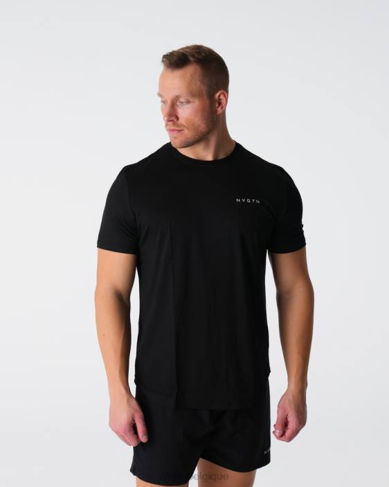 0LFV763 noir hauts NVGTN Hommes t-shirt ajusté technique
