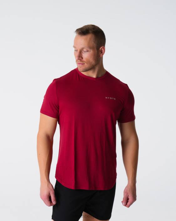 0LFV764 cramoisi hauts NVGTN Hommes t-shirt ajusté technique