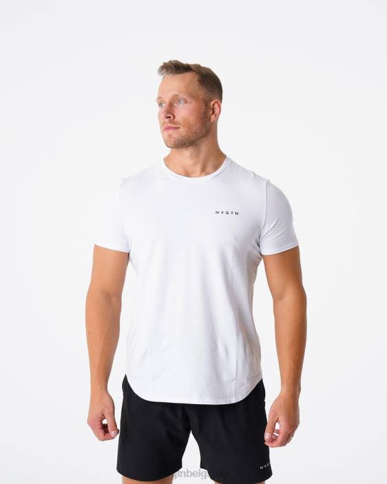 0LFV768 blanc hauts NVGTN Hommes tee-shirt ajusté à impulsion