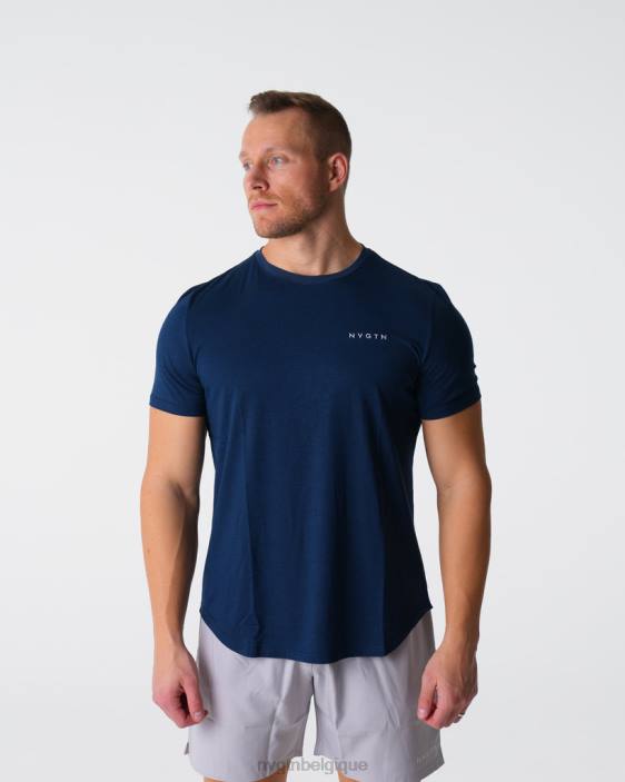 0LFV770 marine hauts NVGTN Hommes tee-shirt ajusté à impulsion